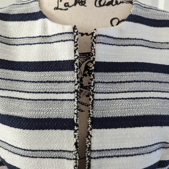 The Limted Stripe Blue and White Blazer Jacket Size 2 - Picture 2 of 7
